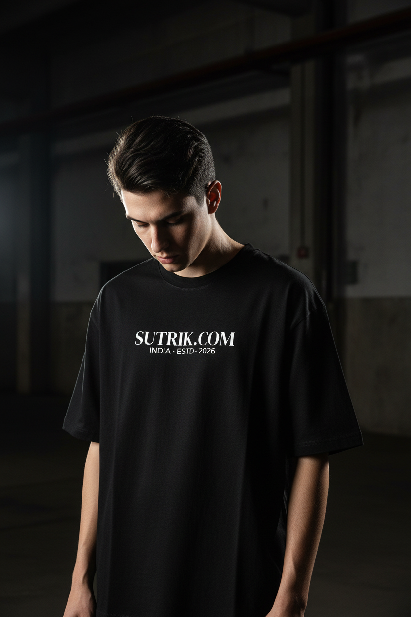 SUTRIK Signature Classic Oversized Tee - Black